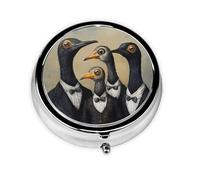 Portable on-The-go Pill Box, Kiwi Round Pill Box, fits in Your Purse Pocket Lightweight 3 Compartment Pill Box,