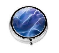 Portable on-The-go Pill Box, Line Ripples Round Pill Box, fits in Your Purse Pocket Lightweight 3 Compartment Pill Box,