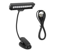 Portable Orchestra Music Stand Light, Clip On LED Lamp with Flexible Gooseneck, USB Powered Reading Light for Music Sheet, Workbench, Night Reading, Includes USB Cable, Black