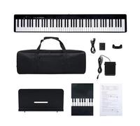Portable Organ 88 Keys Electronic Piano Output Pedal Piano Keyboard Musical Instrument (Color : Bk)