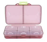 Portable Organizer Storage Case Container 8 Compartments with Sealing Cover Compact Design for Daily Medication Travel Jewelry Storage PP Material 4.5 x 2.8 x 1.4 Inches (Burgundy)
