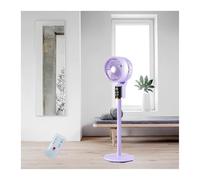 Portable Oscillating Pedestal Fan With Remote, 8-Speed Quiet Electric Fan For Bedroom, Indoor & Outdoor - Floor Fan Adjustable Height, 1-8H Timer, Built-in Aromatherapy Box(Purple)