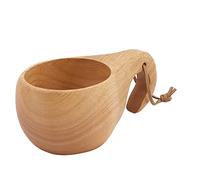 Portable Outdoor Camping Wood Mug, Nordic Style Kuska Wooden Cup with Lanyard Handmade Teacupmultipurpose Coffee Cup for Hiking