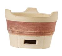 Portable Outdoor Clay Charcoal Stove - Compact Brown Grill for Barbecue Camping & Picnics - Sturdy Design for Charcoal Cooking and Grilling Adventures