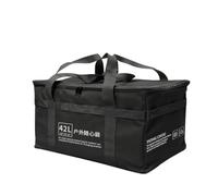 Portable Outdoor Equipment Carrier, Smoky Black | Camping Organizer Bag, Large-Capacity, Outdoor Storage Bag with Zippered Top, for Picnics
