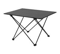 Portable Outdoor Folding Table with Rollable Aluminum Top Easy Setup Space-Saving Design Ideal for Camping nic and Travel - Includes Carrying Bag (18x27x16 in / 46x68x40 cm)