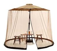 Portable Outdoor Garden Umbrella with Mosquito Netting, Zip Entry, Foldable 380x240 CM - Anti-Mosquito Parasol for Patio, Deck, Beach, and Camping