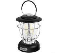Portable Outdoor Lamp Adjustable Brightness 3 Colors | PC plastic and metal, sealed waterproof, dustproof structure, retro black or purple-gray(Diamond Black)