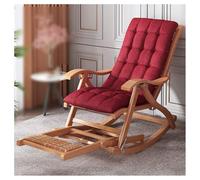 Portable Outdoor Rocking Chair, Adjustable 5-Position Wooden Recliner with High Back, Foldable Footrest, Foot r, Ideal for Balcony and Patio Use