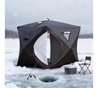 Portable Outdoor Sauna Tent For 3-4 People - Foldable Insulated Ice Fishing Tent With Stove Chimney, Waterproof, Suitable For All-Weather Camping Or Home Use, Easy To Set Up. Black
