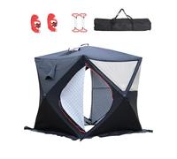 Portable Outdoor Sauna Tent | Pop-Up Ice Fishing Tent For 3-4 People, With Insulation And Chimney Holes, Comfortable And Relaxing All Year Round, Quick Setup In 60 Seconds. blacksauna