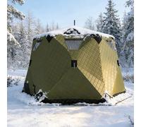 Portable Outdoor Shelter Tent with Stove Jack, Multiple Doors and Windows, Waterproof Design, Easy Setup for All-Weather Camping and Home Use