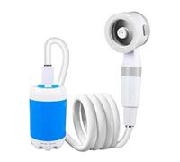Portable Outdoor Shower, Camping Shower, 5000mAh Electric Waterproof Water Sprayer for Hiking Beach Travel Bathing Cleaning, 6.56 feet Hose, White 1-Piece, 1-2 hours Battery Life