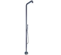 Portable Outdoor Shower Column w/Handheld Shower Head, Temperature & Pressure Adjustment Free-Standing Brushed Stainless Steel 304 Rainfall Garden Shower, Bathtub & Shower Trim Systems