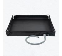 Portable Outdoor Shower Tray with Drain, Foldable Shower Base for Camping Use 80 * 80 * 10cm (Black)