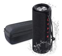 Portable Outdoor Wireless Bluetooth Speaker Waterproof With FM radio Micro SD card Slot AUX TWS for Shower - Hard Travel Case Included