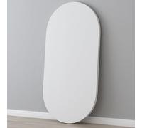 Portable Oval Wood Dining Table Top Replacement 20" to 40" Coffee Tabletop for Indoor/Outdoor Bistro Stylish White Design 100x50cm (39"x20")