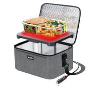 Portable Oven Car Food Warmer - 12V 24V 2-in-1 Personal Mini Microwave Heater Lunch Box with Indicator Light, Aotto Heating & Cooking Food Heating Carry Bag for Car & Truck Driver, Travel, Road Trip