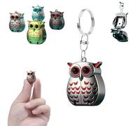 Portable Owl Keychain Nail Clipper, 2025 New 2-in-1 Foldable Owl Nail Clippers with Nail File, Ultra Sharp Stainless Steel Mini Fingernail Clippers,Travel Size Nail Care Gifts (Silver)