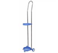 Portable Oxygen Cylinder Trolley - Stainless Steel Gas Storage Rack, Adjustable 31.5" to 43.3" with 2 Wheels, Ideal for Hospitals & Schools, 10L Capacity