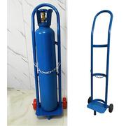 Portable Oxygen Tank Holder Cart for D/E Cylinder, Adjustable 2-Wheel Dolly, 37.4"/43.3" Height, Medical Oxygen Rack for Home & Nursing Home (Blue, H-110cm)