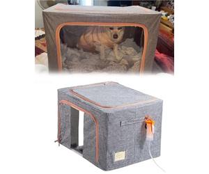 Portable Oxygen Tent Nebulizer Box for Pets - Foldable ICU Cage for Whelping, Medical Spray Chamber Incubator