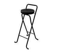 Portable Padded Folding Stool with Backrest & Footrest - Round Bar Chair for Kitchen Island, Outdoor Café, Adults Seating - Compact, Lightweight, Easy Storage (Color: D, Set of 1)