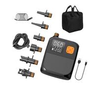 Portable Paddle Board 25PSI High Electric Air Compressor with Power Bank 6 Nozzles LED Digital Display Intelligent Preset Modes for Inflatable Boat Surfboard Stand up Mattress Swimming Rings Outdoor A