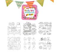 Portable Painting Book - Watercolor Cartoon Design, Lightweight, Easy to Carry, Fun Educational, Multi-Purpose | Watercolor Practice Book for Party Birthday Holiday Christmas Children Adults