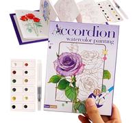 Portable Painting Kit - Mini Watercolor Drawing Supplies, Compact Coloring Set, Art Activity, Vibrant Pigment Collection | Complete Art Bundle for Kids Adults Classroom Home Craft Journal Use