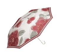 Portable Parasol with French Gold Hook, High Quality Pocket Umbrella, UV Protection for Sunny and Rainy Days, Manual Open Parasol with J-Stick Handle, Compact Travel Umbrella for, red, Siehe