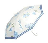 Portable Parasol with French Gold Hook, High Quality Pocket Umbrella, UV Protection for Sunny and Rainy Days, Manual Open Parasol with J-Stick Handle, Compact Travel Umbrella for, Blue, Siehe