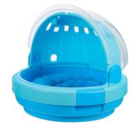 Portable Parrot Cage Hand Held Carrier Plastic Plush Blue