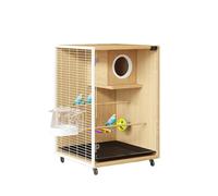 Portable Parrot Cage Luxury Parrot Villa Premium Solid Wood Birdcage for Stylish Feathered Friends