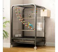 Portable Parrot Cage with Wheels for Small Birds,Indoor Outdoor Aviary,Removable Tray,for Cockatiel,Lovebird,Budgie,Finch