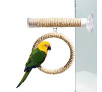 Portable Parrot Perch Stand - Suction Mounted Companion Rest Station Lightweight Bird Comfort Platform | Cockatiel, Parakeet, Budgie, Road Trip, Shower Enclosure, Balcony, Live