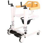 Portable Patient Lift Transfer Chair,180° Split Seat with Backrest and Potty for Elderly Home Care
