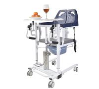 Portable Patient Transfer Chair Bathroom Lift Aid, 220 Lbs, Lift Roller for Home Use, Split Seat with 4 Silent 360° Universal Casters,92~117cm