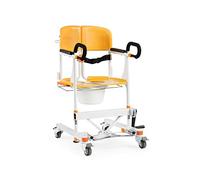 Portable Patient Transfer Chair Bathroom Lift for Home Bed to Toilet Shower W/Split Seat & Bedpan Bedside Commode for Disabled,330lb