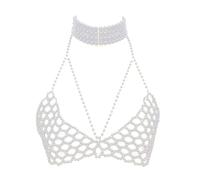 Portable Pearls Body Chain Adjustable Bra Jewelry Accessory for Confident Stylish Outfits Daily Casual Wear Statement Body Chain
