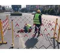 Portable Pedestrian Safety Barrier, Expandable Traffic Fence, Mobile Safety Barrier Gate for Garages, Schools, Malls,N(Size:1x3.5m,Color:Red White)
