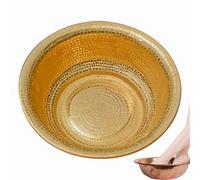 Portable Pedicure Copper Bowls, Hand-Hammered Copper Basin, Round Hammered Metal Bowl, Pure Natural Copper Made, Gold Finish, for Wedding Celebration, Face Washing (Brass,41cm)