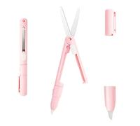 Portable Pen Shape Scissors | Folding Scissors with Safe Ceramic Blade | Small Paper Scissor for Paper Cutting, DIY Art, School, and Office Use(Pink)