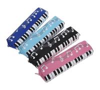 Portable Pencil Bag 4pcs for Elementary Students School Season Decor | Oxford Cloth, Music Note Pattern, Lightweight Design, Keeps Items Secure in Backpack for Lessons