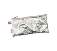 Portable Pencil Case for Girls Women Bows Change Purse Simple Wallet Change Bag Cosmetic Bag Quilted Coin Purse Simple Wallet Quilted Pencil Case Bows Coin Cosmetic