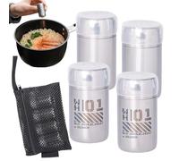 Portable Pepper Rack | Steel Powder Dispenser - with Mesh Bag, Camping Spice Holder and Travel for Salt and Pepper - for Hiking, Backpacking, Garden Meeting,