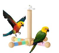 Portable Perch Stand, Rotating Wooden Branch, Cage Toy with Spin Feature, Natural Timber Rest, Bird Playground Accessory with Easy Attachment, Safe Use for Conures Finches Budgies Canary