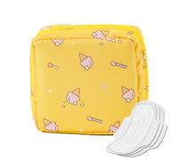 Portable Period Bag with Daisy Zipper - Period Bag | for On The Go with Zip | Panty Liner Tampon Menstrual cupp | Cute Sanitary Napkin Storage Purses | Sanitary Pad Storage