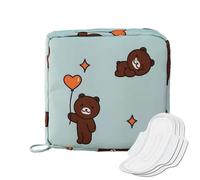 Portable Period Bag with Daisy Zipper - Period Bag | for On The Go with Zip | Panty Liner Tampon Menstrual cupp | Cute Sanitary Napkin Storage Purses | Sanitary Pad Storage
