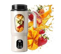 Portable Personal Blender 19.6 OZ/580 ML Juicer, USB C Rechargeable Personal Blender, Small Smoothie & Shake Maker with 12 Blades, Compact Travel Mini Juicer Cup with Extra Lid for Home, Gym (Yellow)